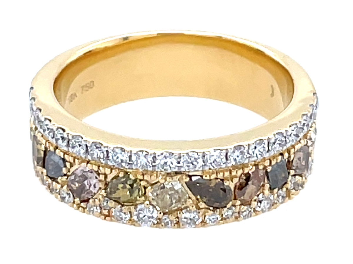 Natural Color White Diamond Ring, 6.3mm, Satin Finish
