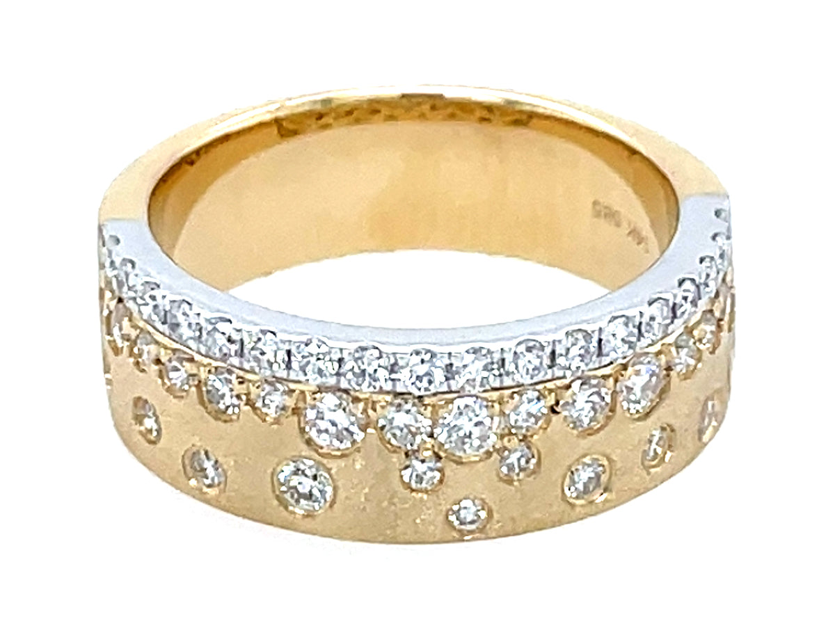 Diamond Edge Confetti Ring, 6.9mm, Satin Finish