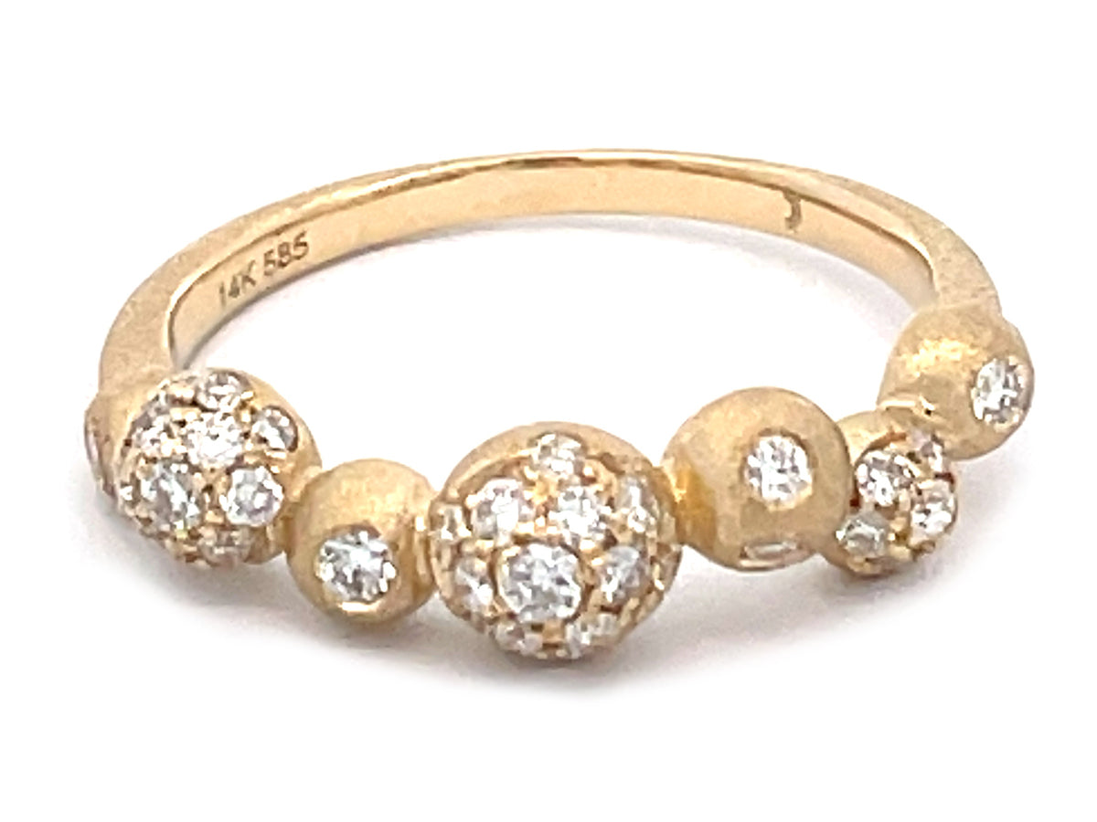 DIAMOND CONFETTI BUBBLE RING, SATIN FINISH