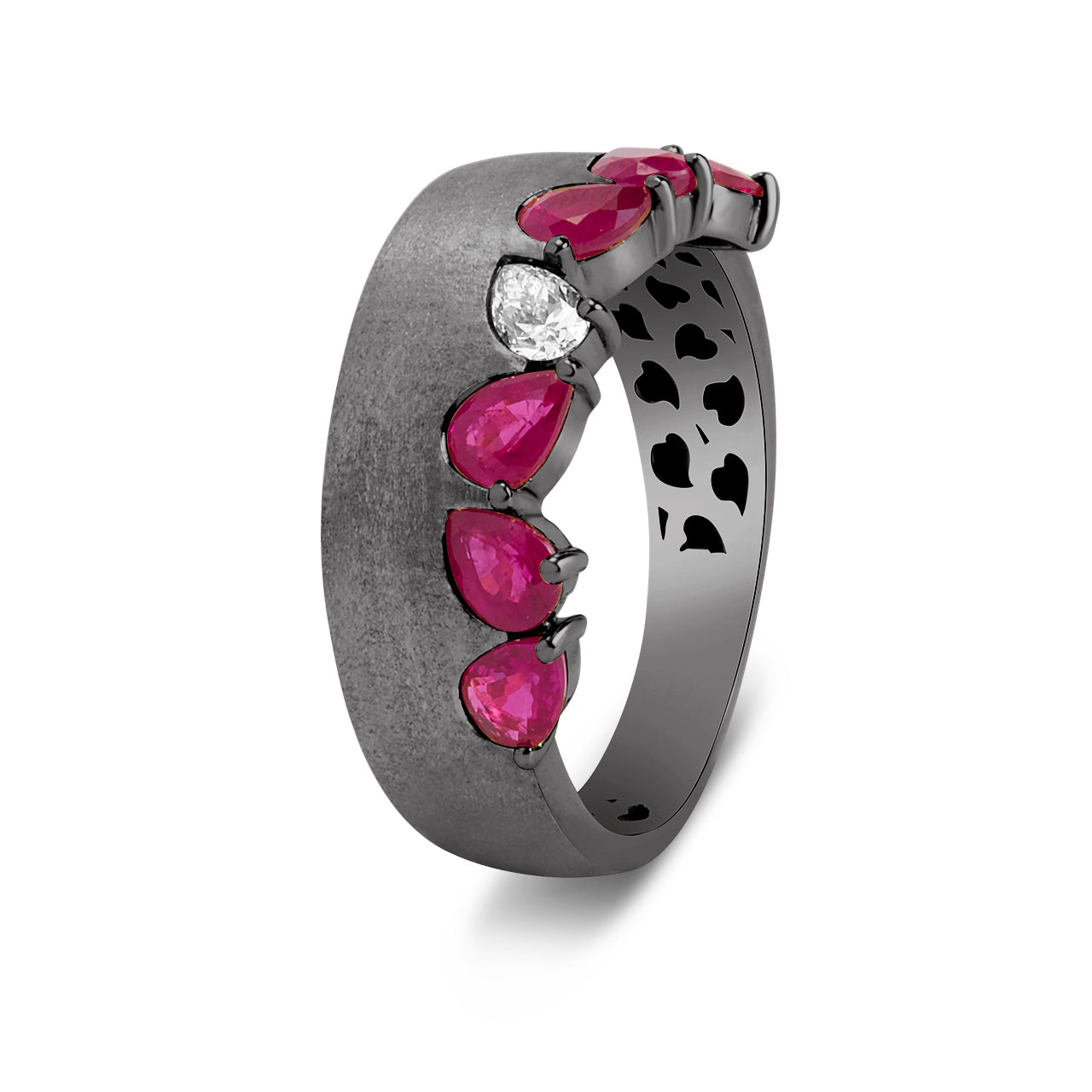 Ruby & Diamond Pear Duet Band