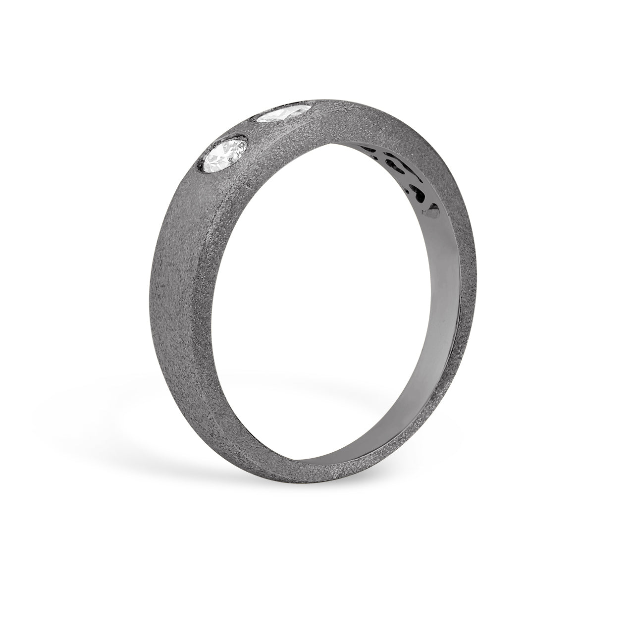 Diamond Pear & Round Flush Toi Et Moi Band
