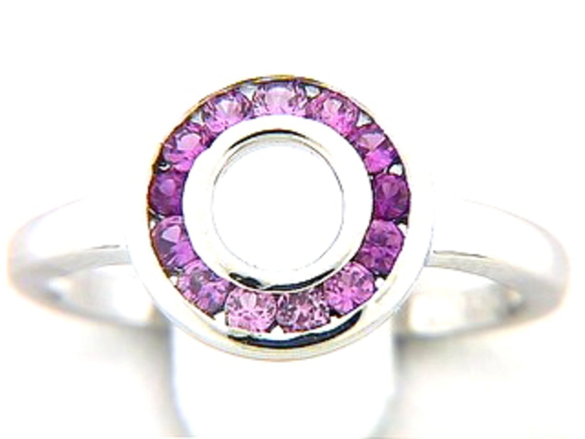 PINK SAPPHIRE RING, 14KW (H)