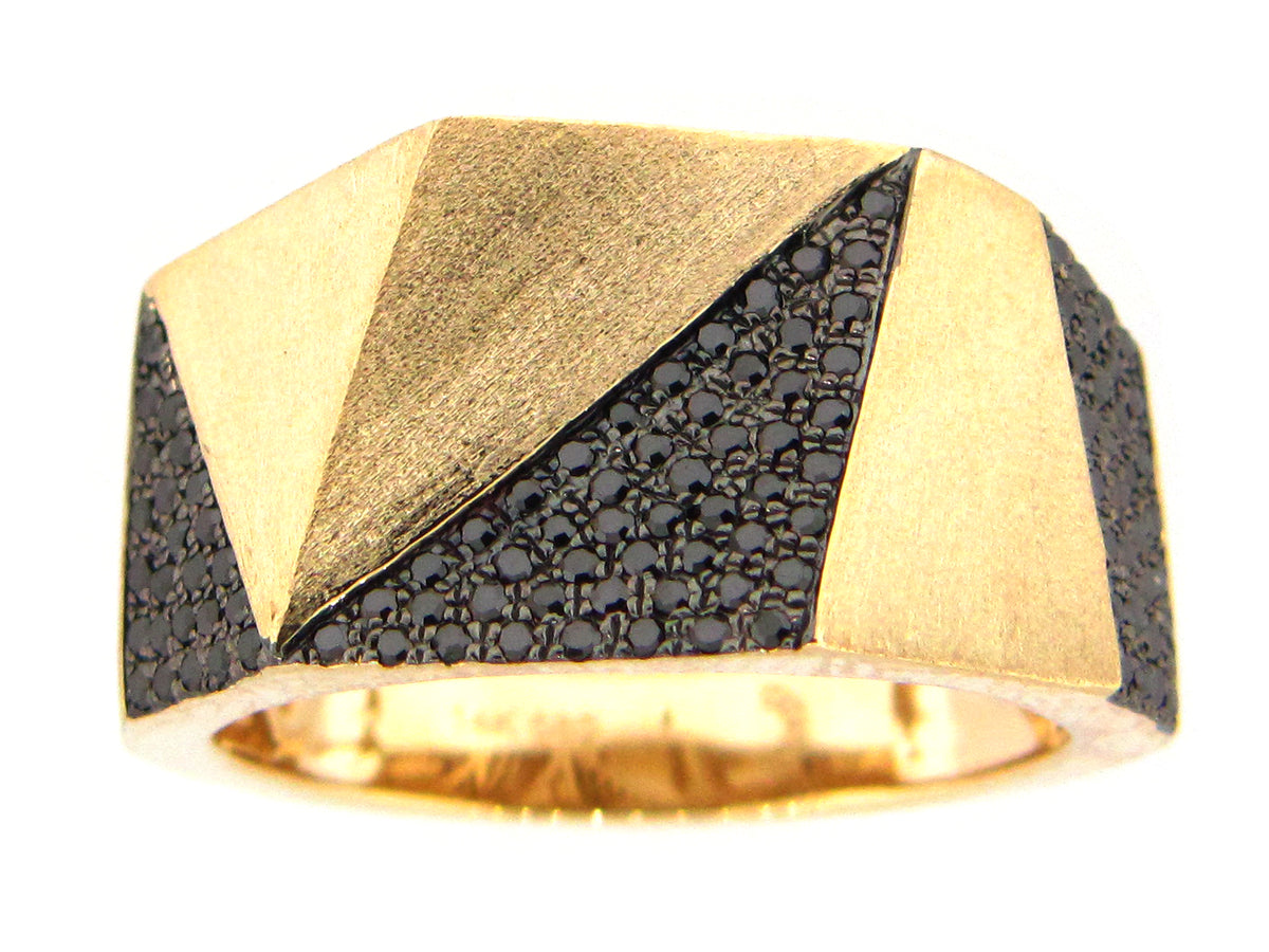 BLACK DIAMOND RING, 14KY (N)