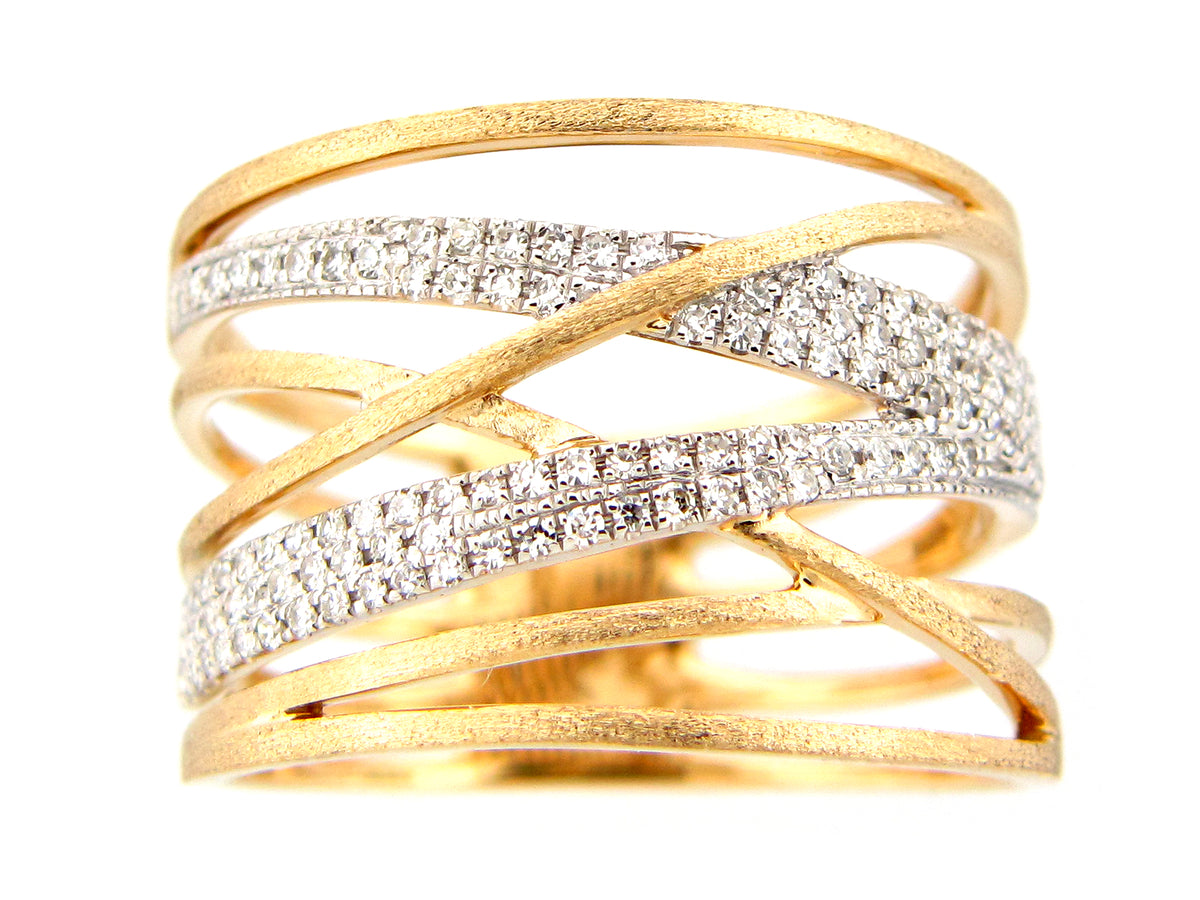DIAMOND MULTI STRAND RING, 14KY (N)