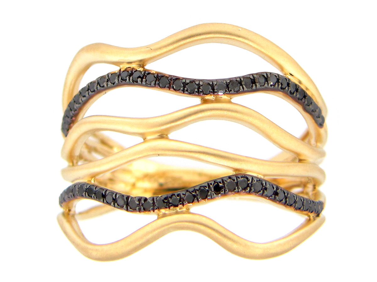 BLACK DIAMOND RING, 14KY (R)