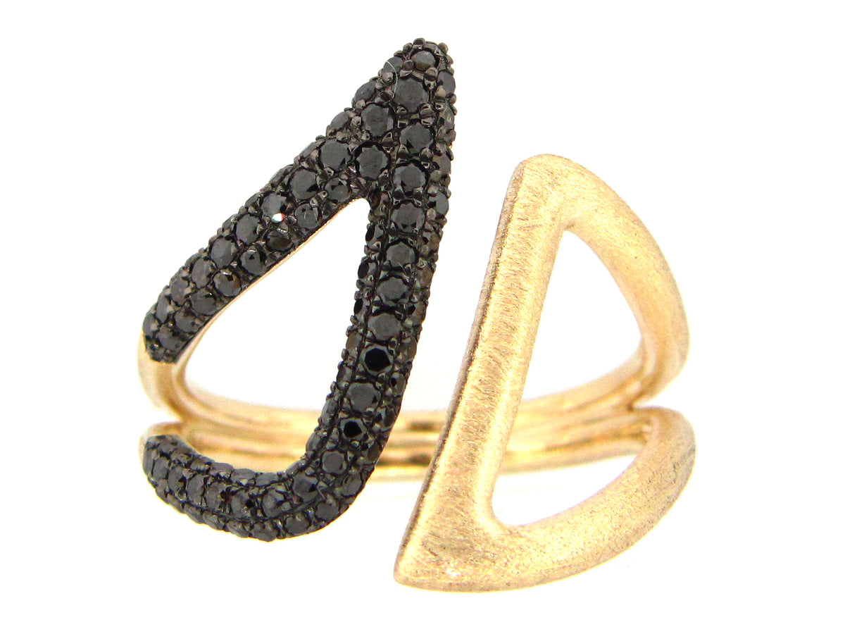 BLACK DIAMOND RING, 14KY (R)
