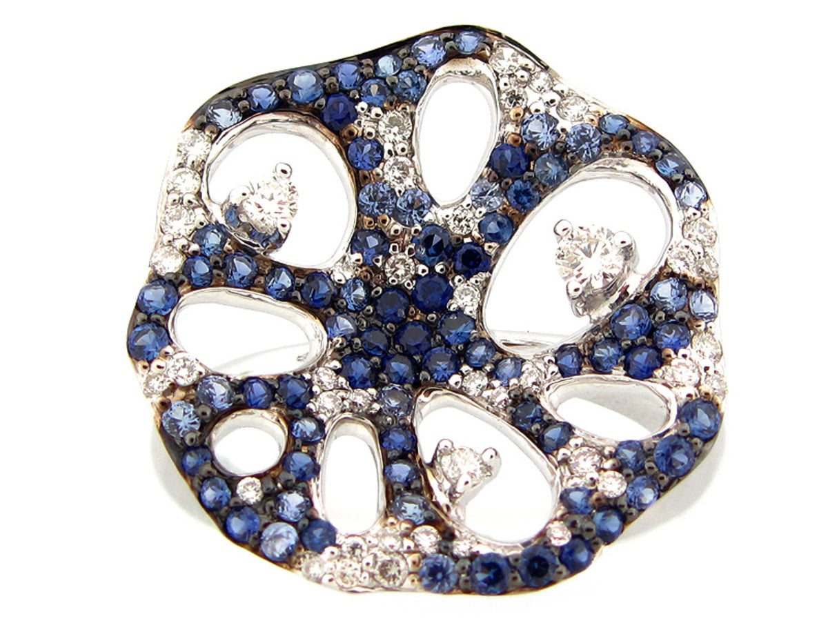 SAPPHIRE & DIAMOND RING, 14KW (H)