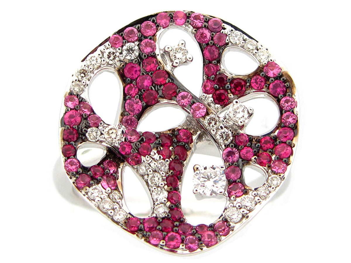 PINK SAPPHIRE & DIAMOND RING, 14KW (H)