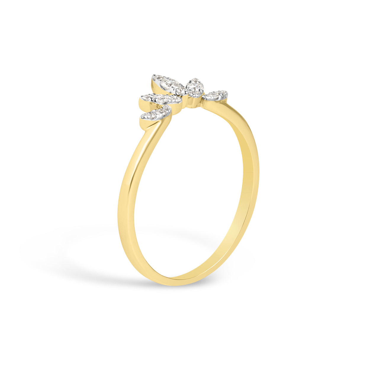 Diamond Chevron V Ring