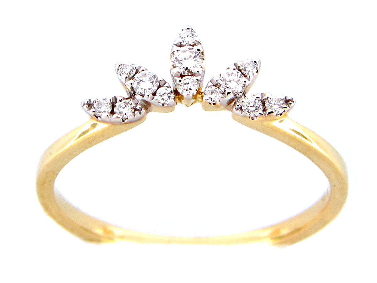 Diamond Crown Ring, 5mm, 18ky (N)