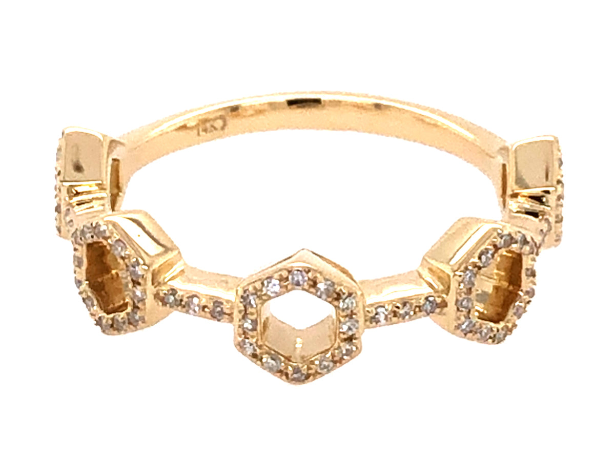 DIAMOND HEXAGON RING