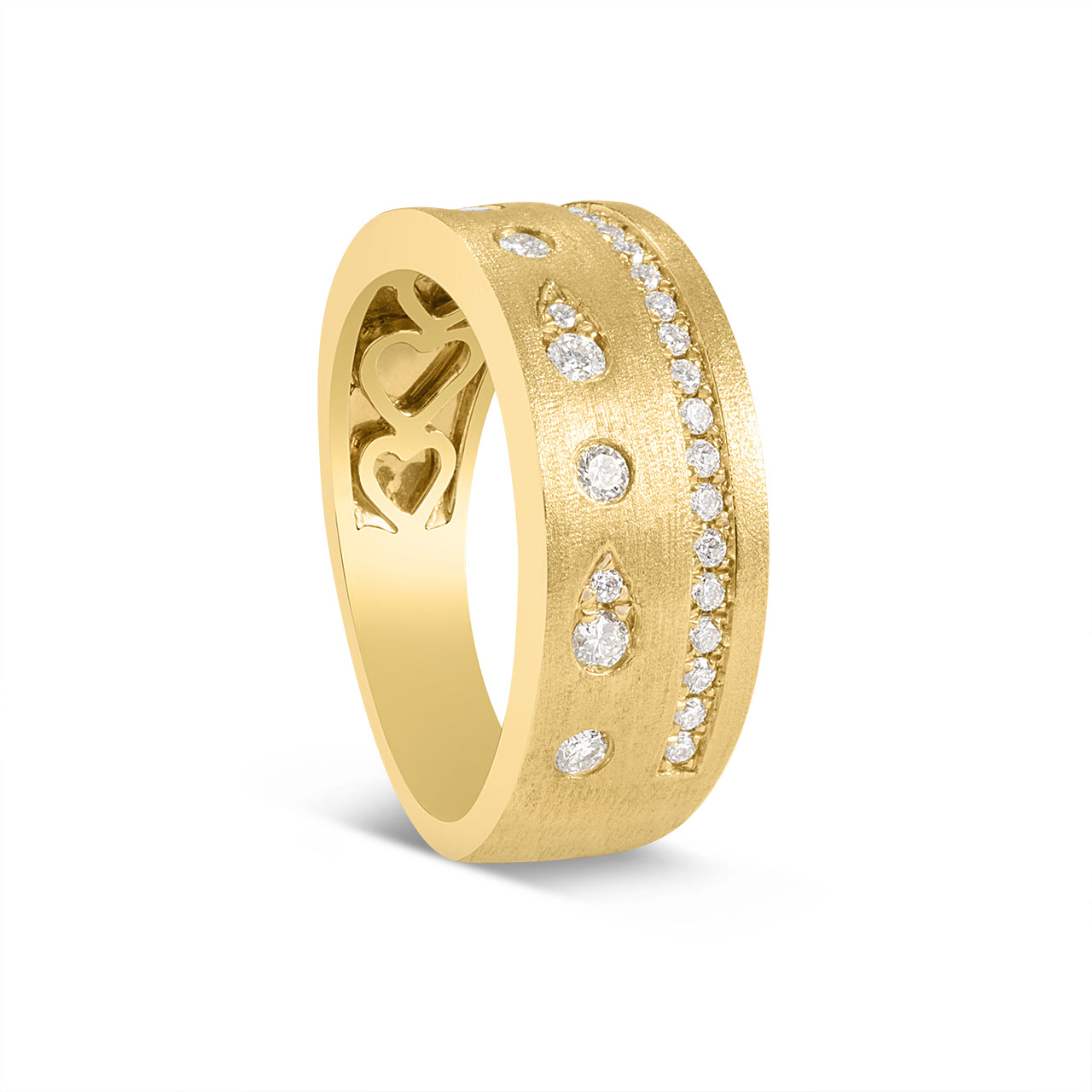 Diamond Flush Line & Dot Ring