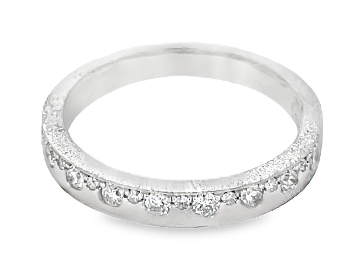 DIAMOND OFFSET RING, SIZE 4.5, SATIN FINISH