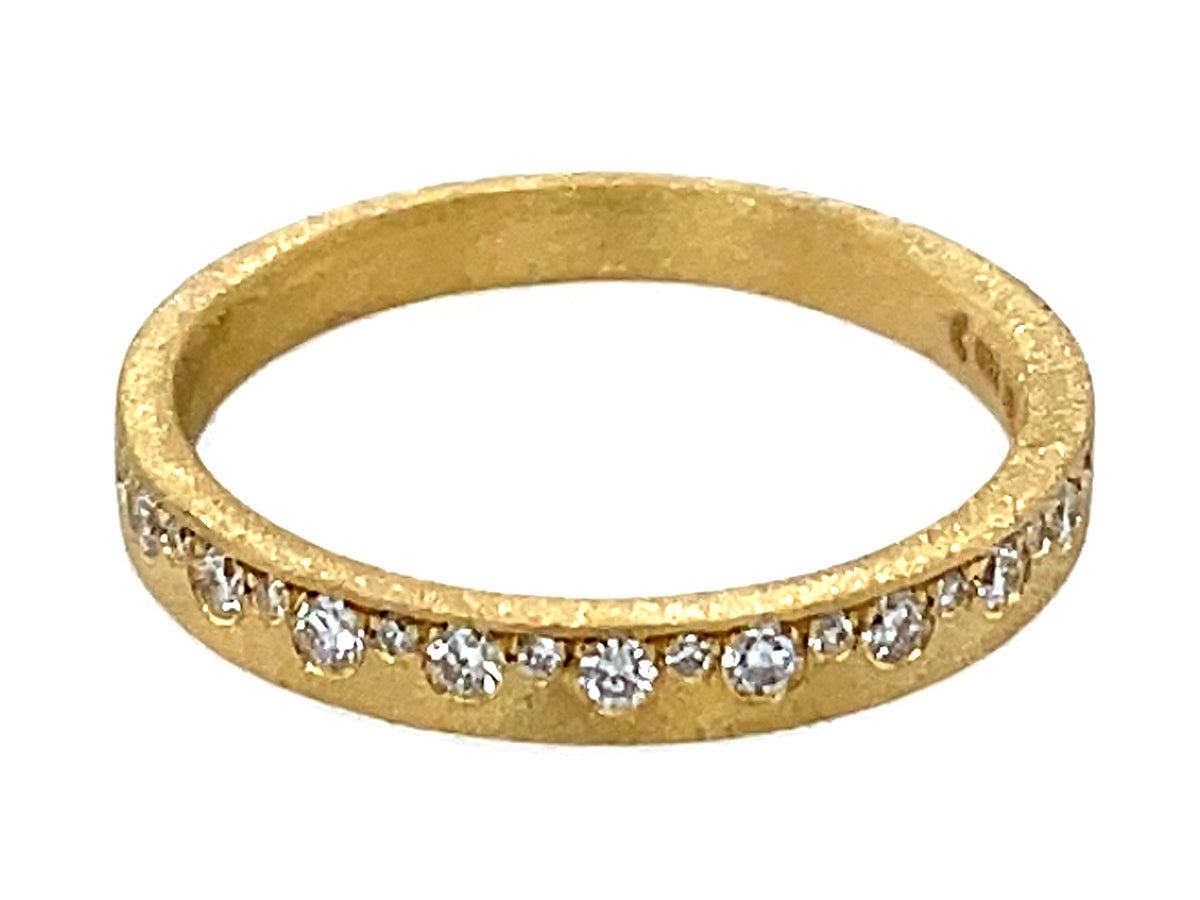 DIAMOND OFFSET RING, 2.75MM, SATIN FINISH
