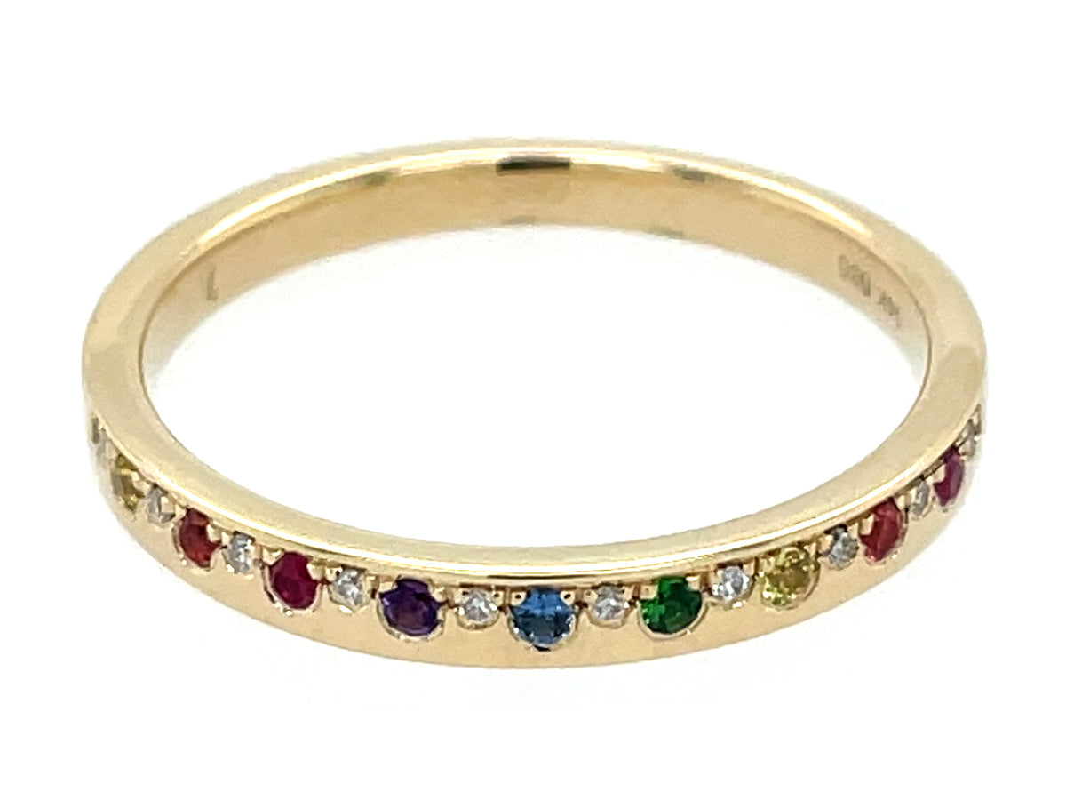 Ru- Os-Ys-Ts-Sa-Am-Ru-Os-Ys Diamond Ring, High Polish, Ring Size 9.50