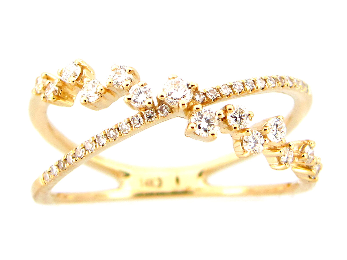 Diamond X Ring, 14ky (N)