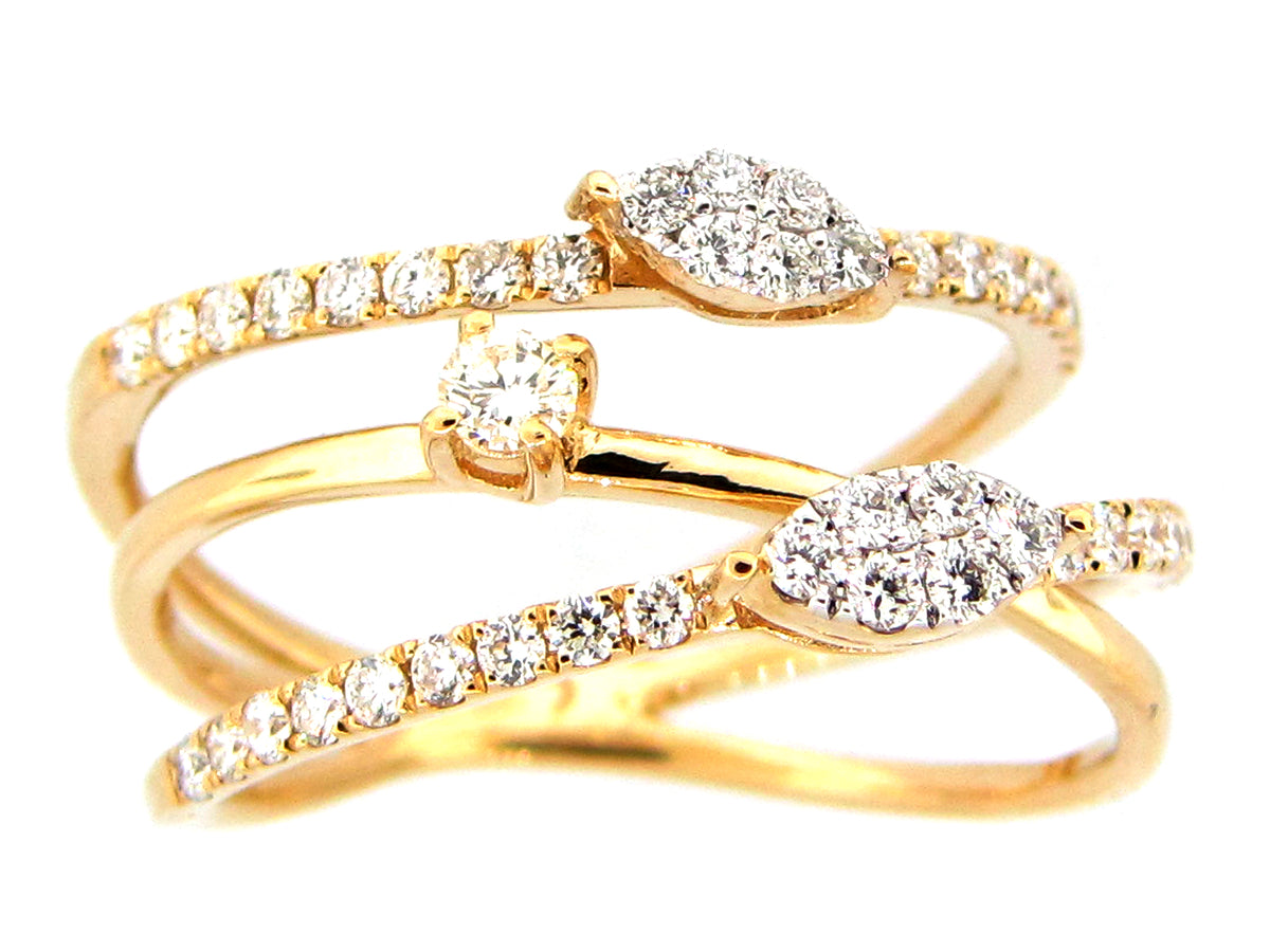 DIAMOND 3 STRAND ORBIT RING, 14KY (N)