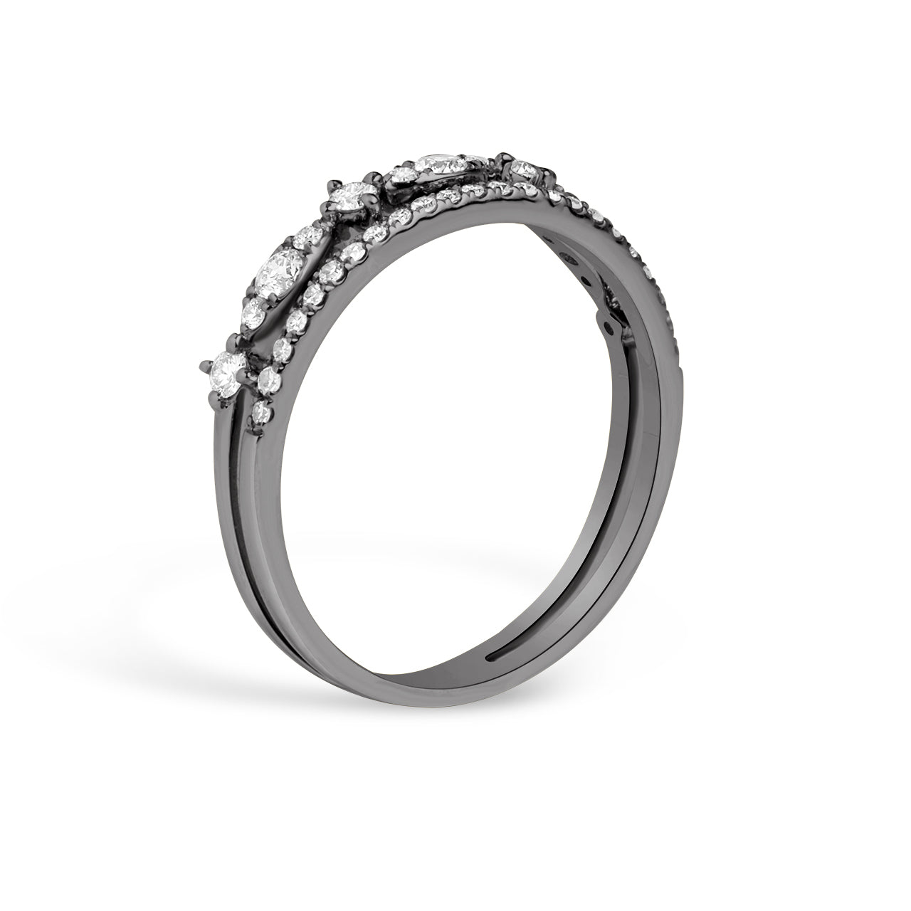 Diamond East-West Marquise Line Stackable Band