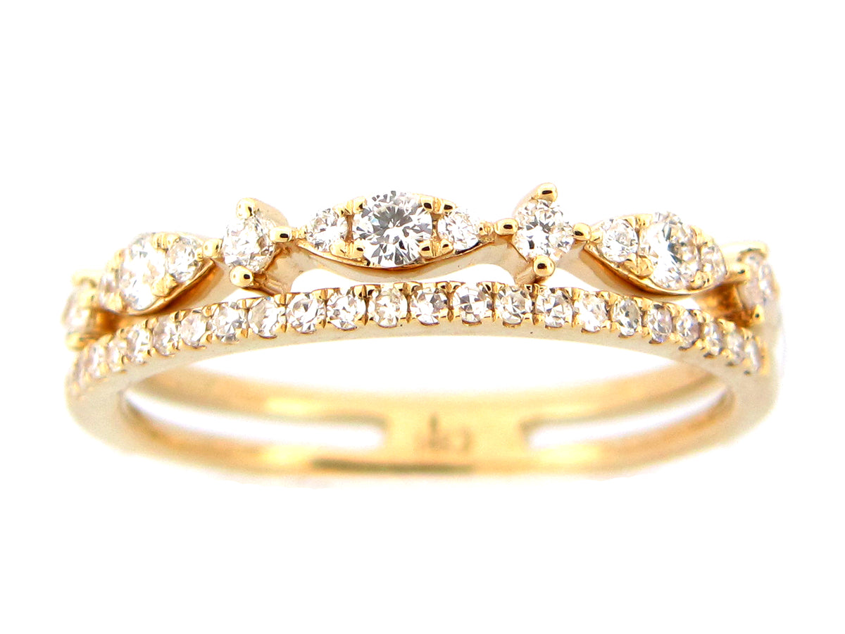 DIAMOND CROWN RING, 18KY (N)