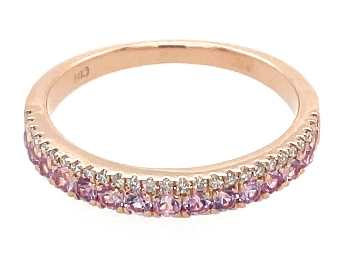 PINK SAPPHIRE & DIAMOND 2 ROW RING