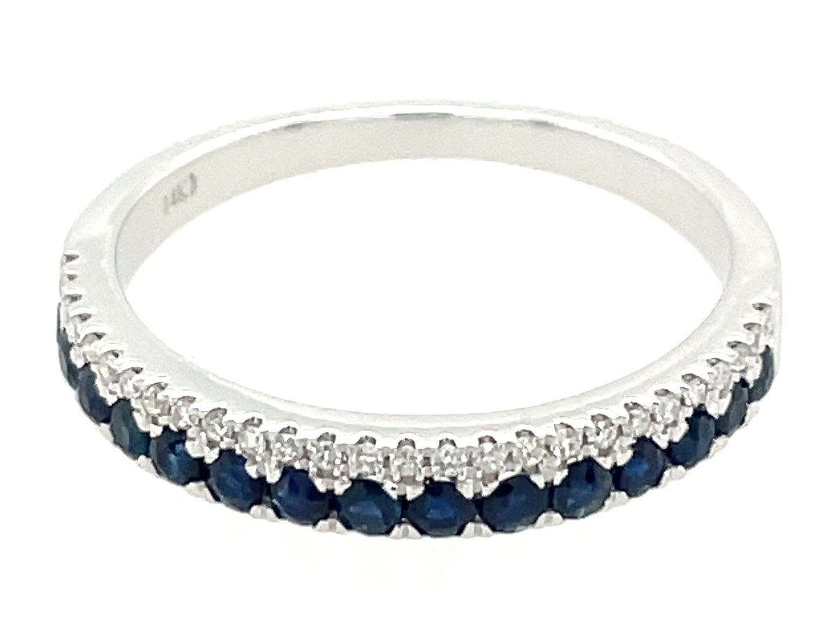 SAPPHIRE & DIAMOND 2 ROW RING