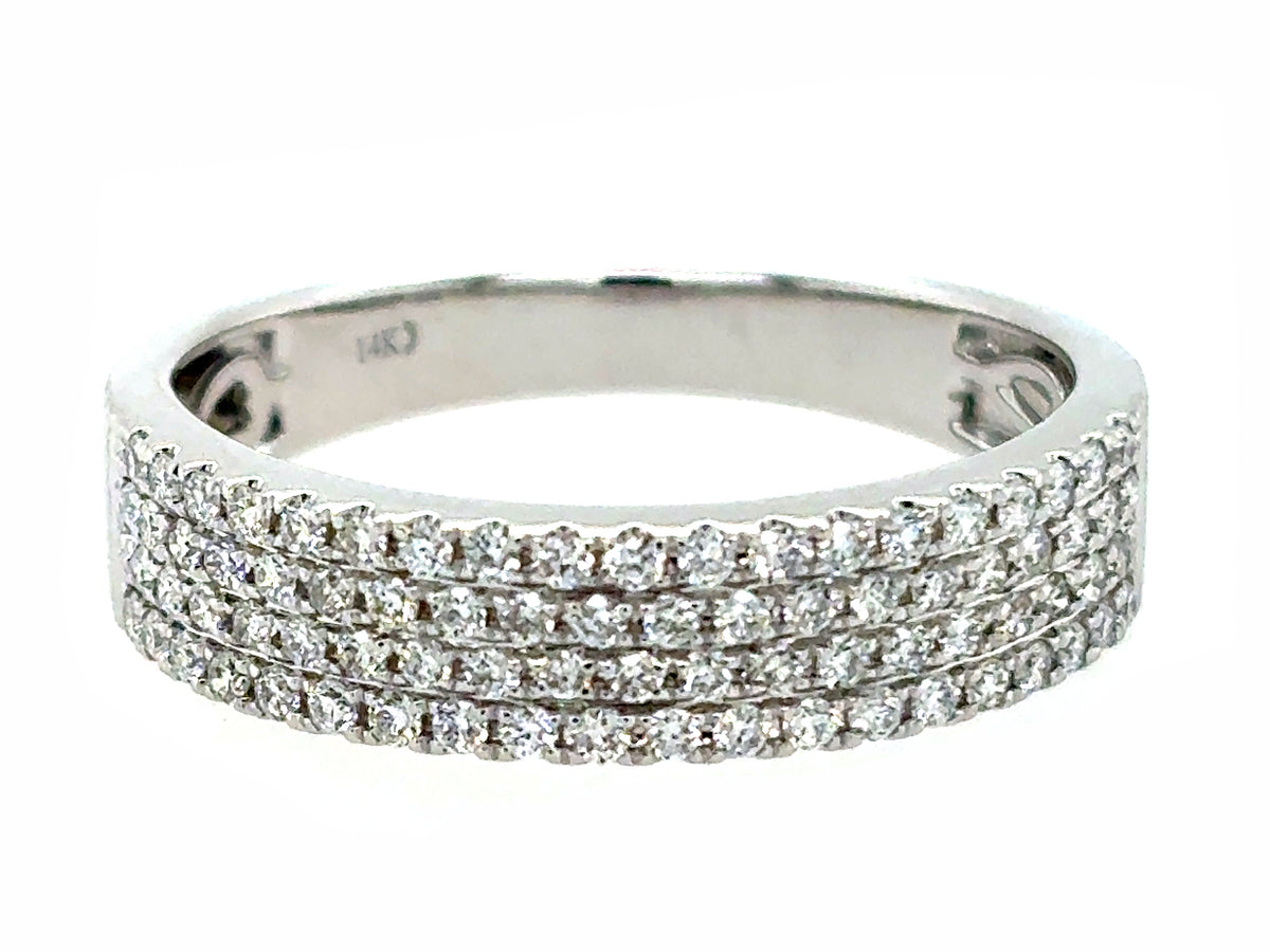 Diamond 4 Row Pave Ring, 5.3mm