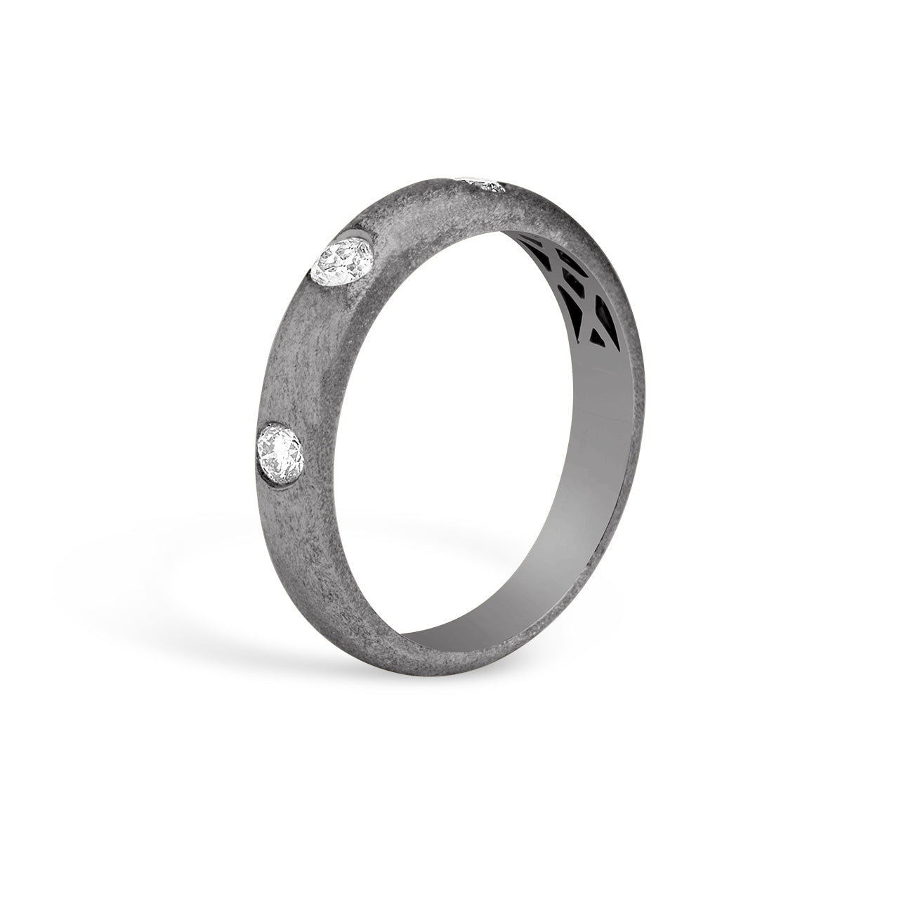 Diamond 3 Stone Flush Band