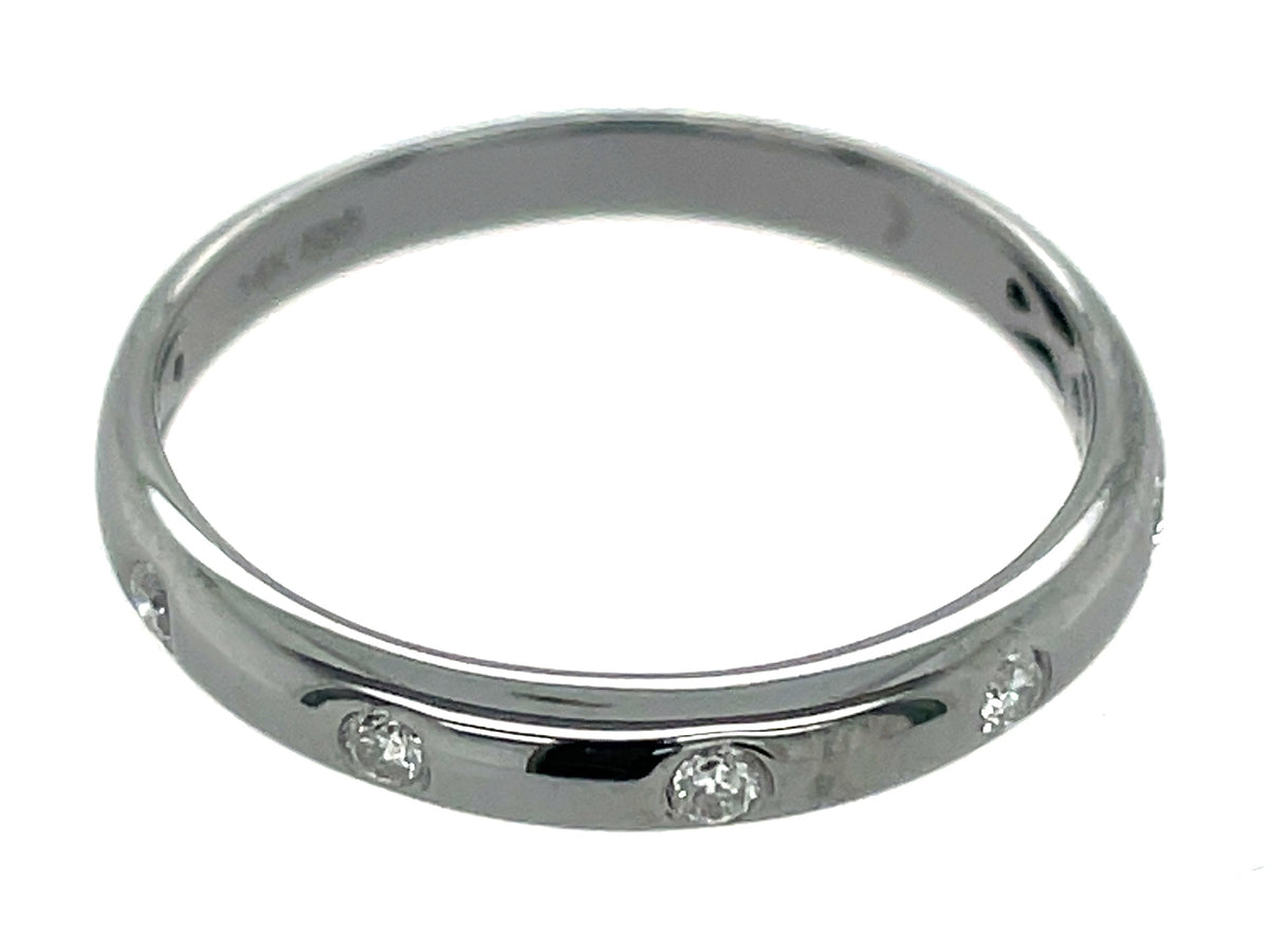 DIAMOND 5 STONE BURNISH SET RING, 14K BLACK FINISH (N)