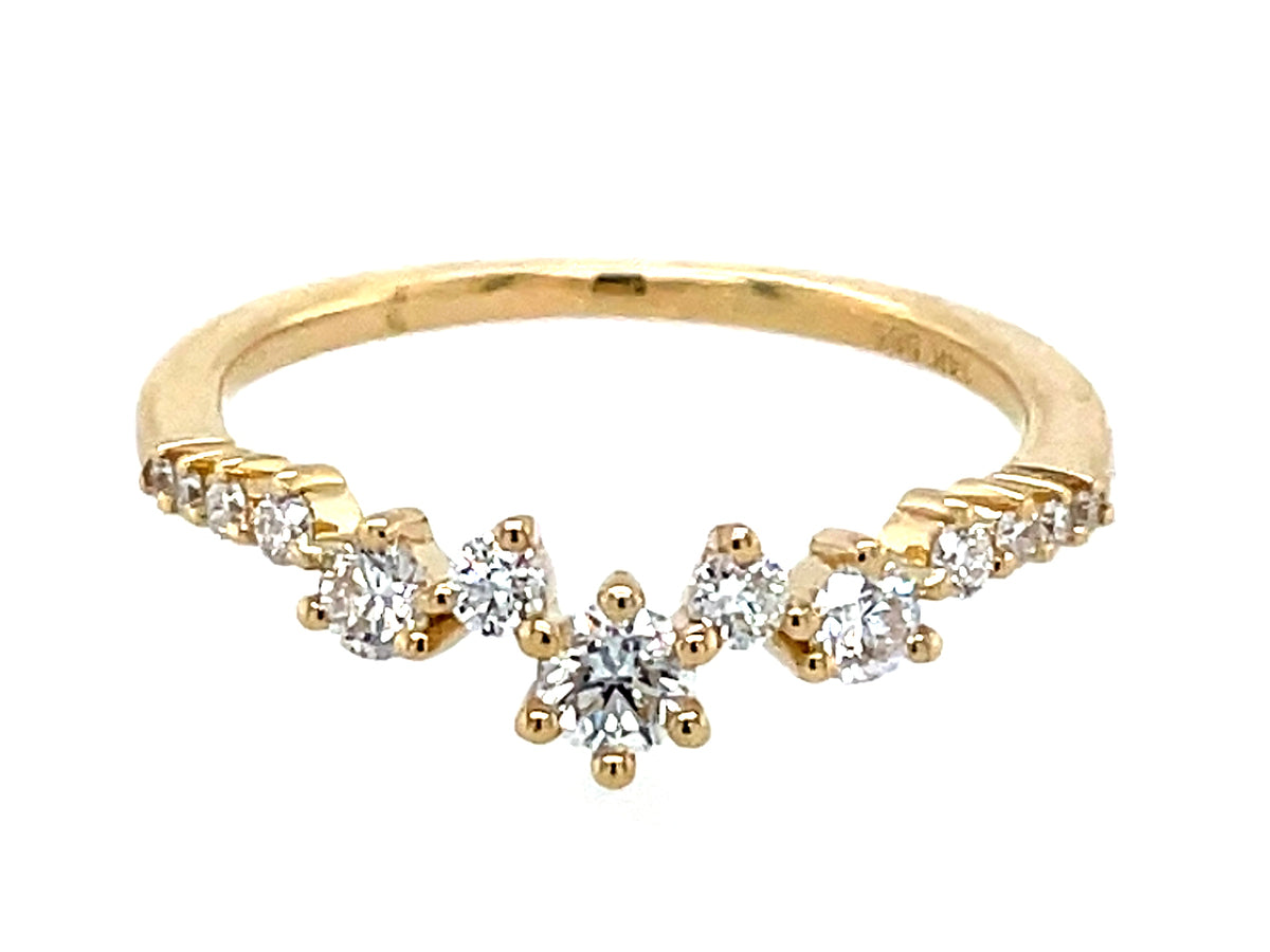 Diamond Scattered V Trail Ring