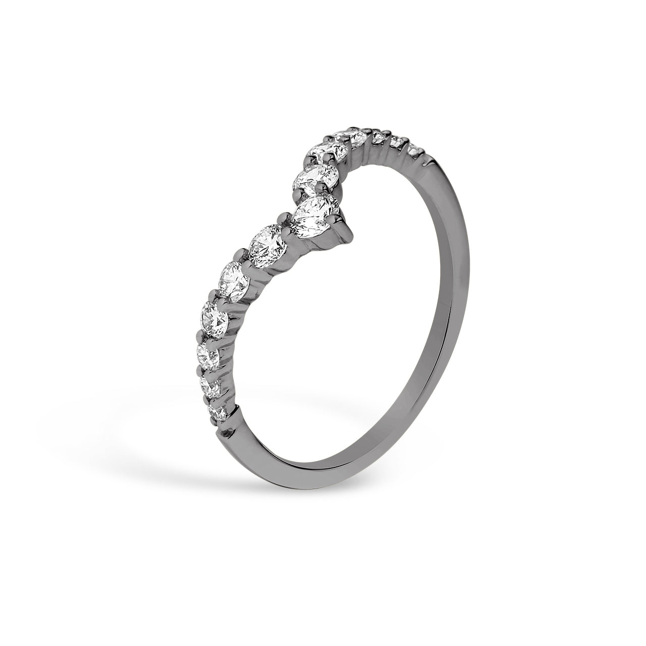 Diamond Chevron Stacking Ring