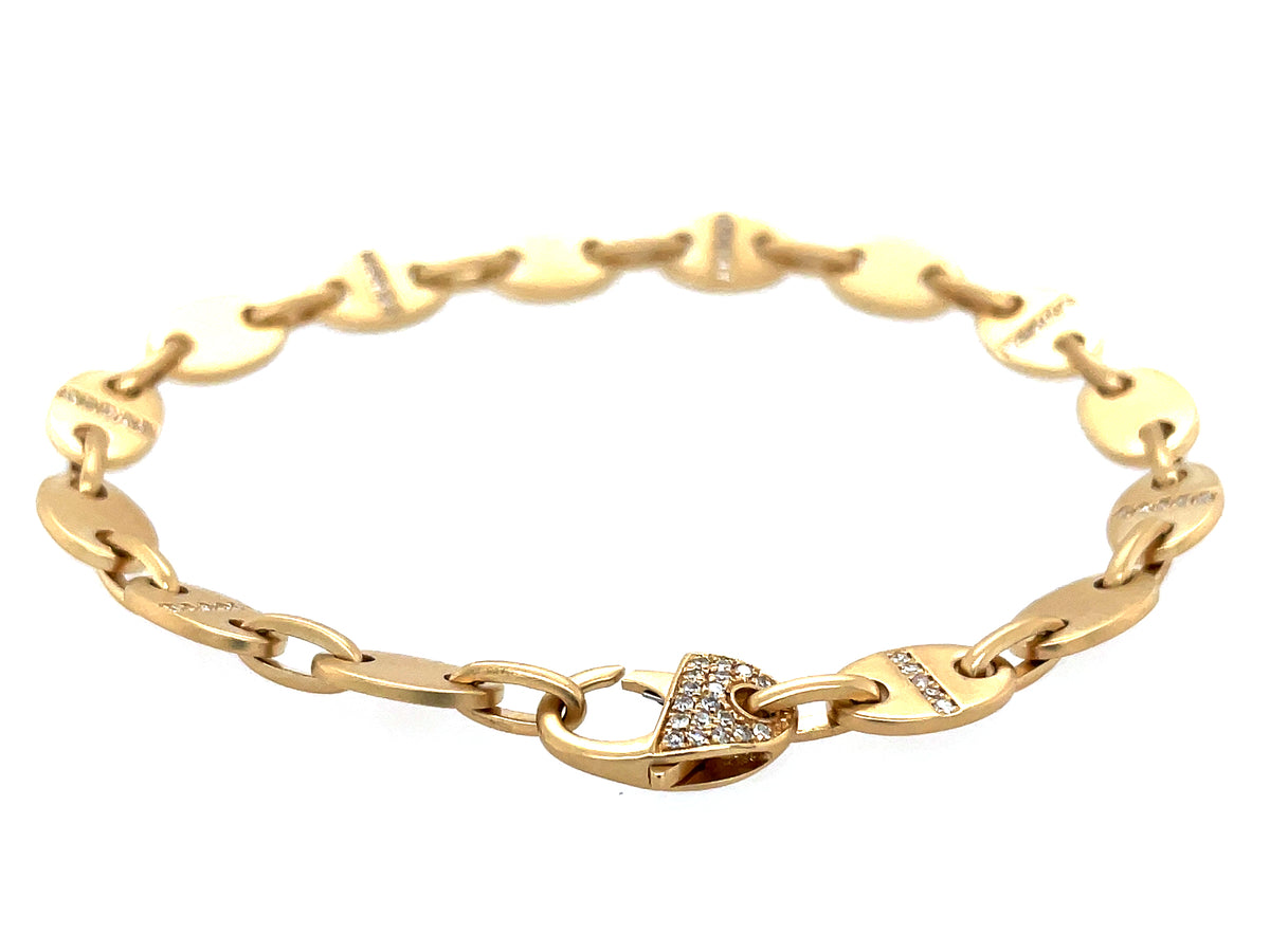DIAMOND OVAL PLATE BRACELET, 7", SATIN FINISH