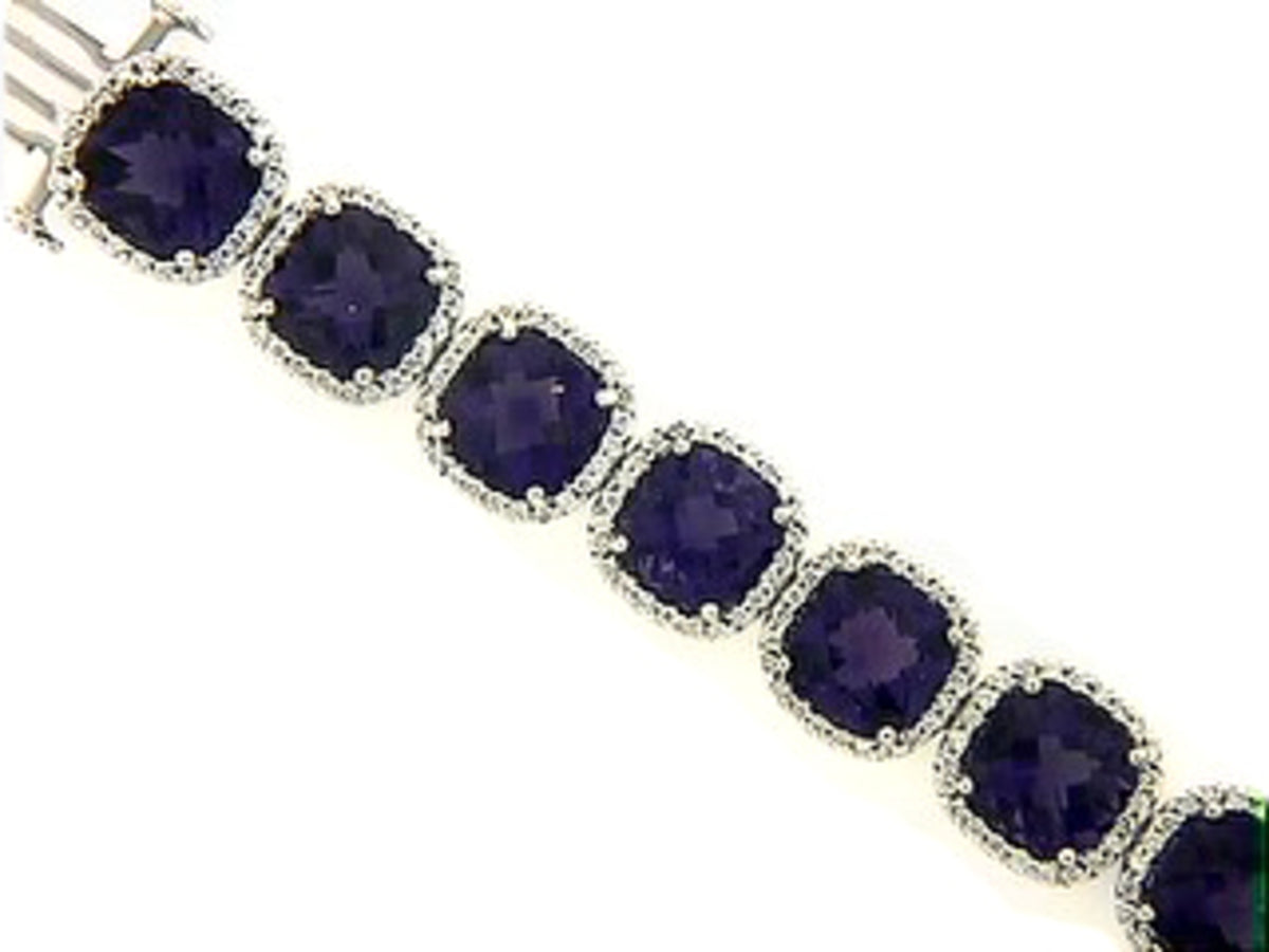 CHB AMETHYST & DIAMOND BRACELET, 18KW (H/N), C=26.00