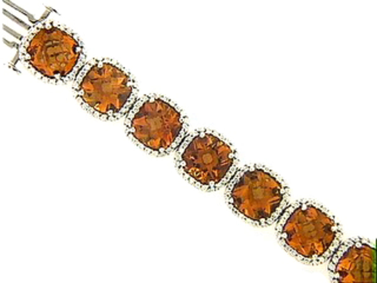 CHB CITRINE & DIAMOND BRACELET, 18KW (H), C=23.60
