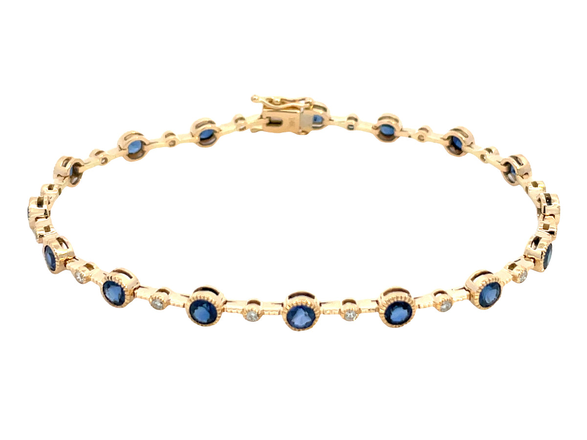 SAPPHIRE & DIAMOND ALTERNATING BRACELET