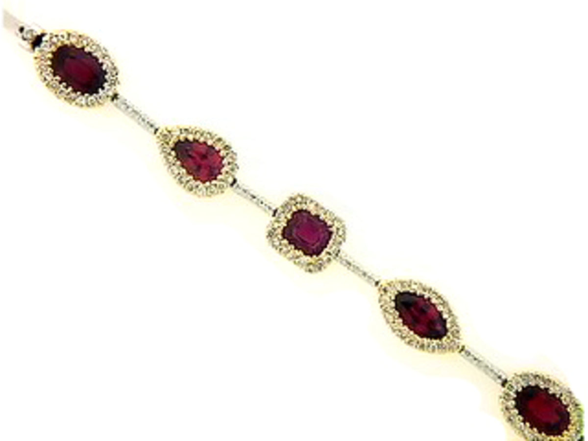 ORANGE SAPPHIRE & DIAMOND BRACELET