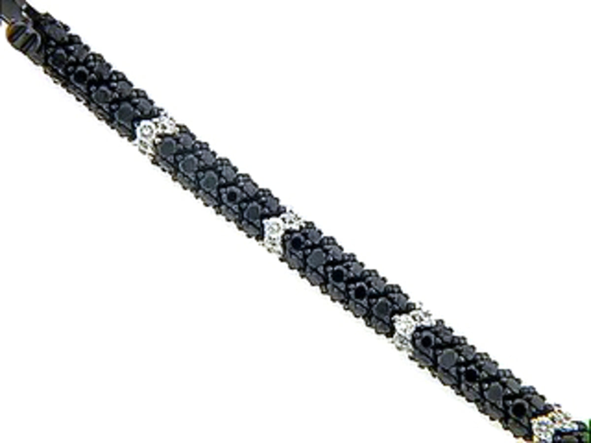 BLACK & WHITE DIAMOND BRACELET, 18KW (R/N)