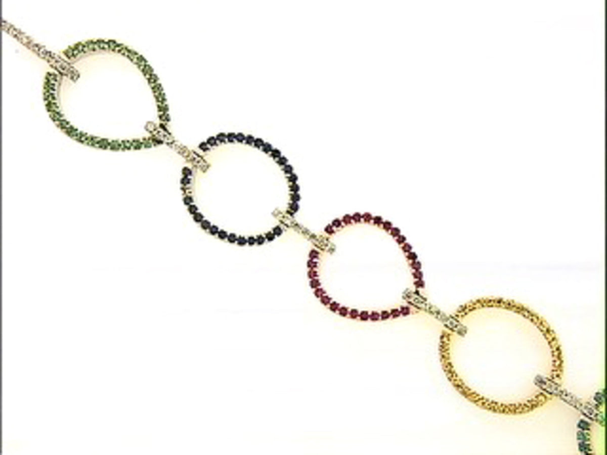 RAINBOW SAPPHIRE, TSAVORITE & DIAMOND BRACELET