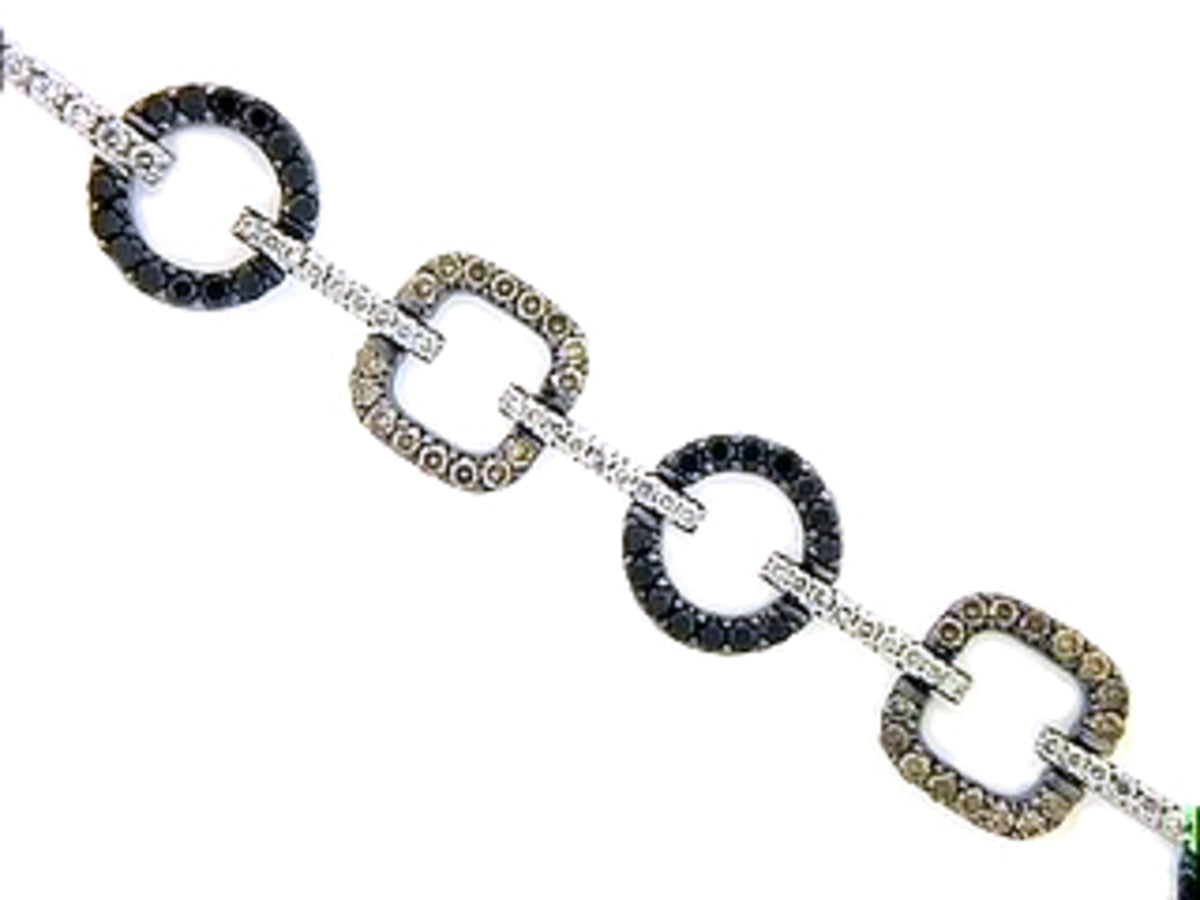BLACK, BROWN & WHITE DIAMOND BRACELET