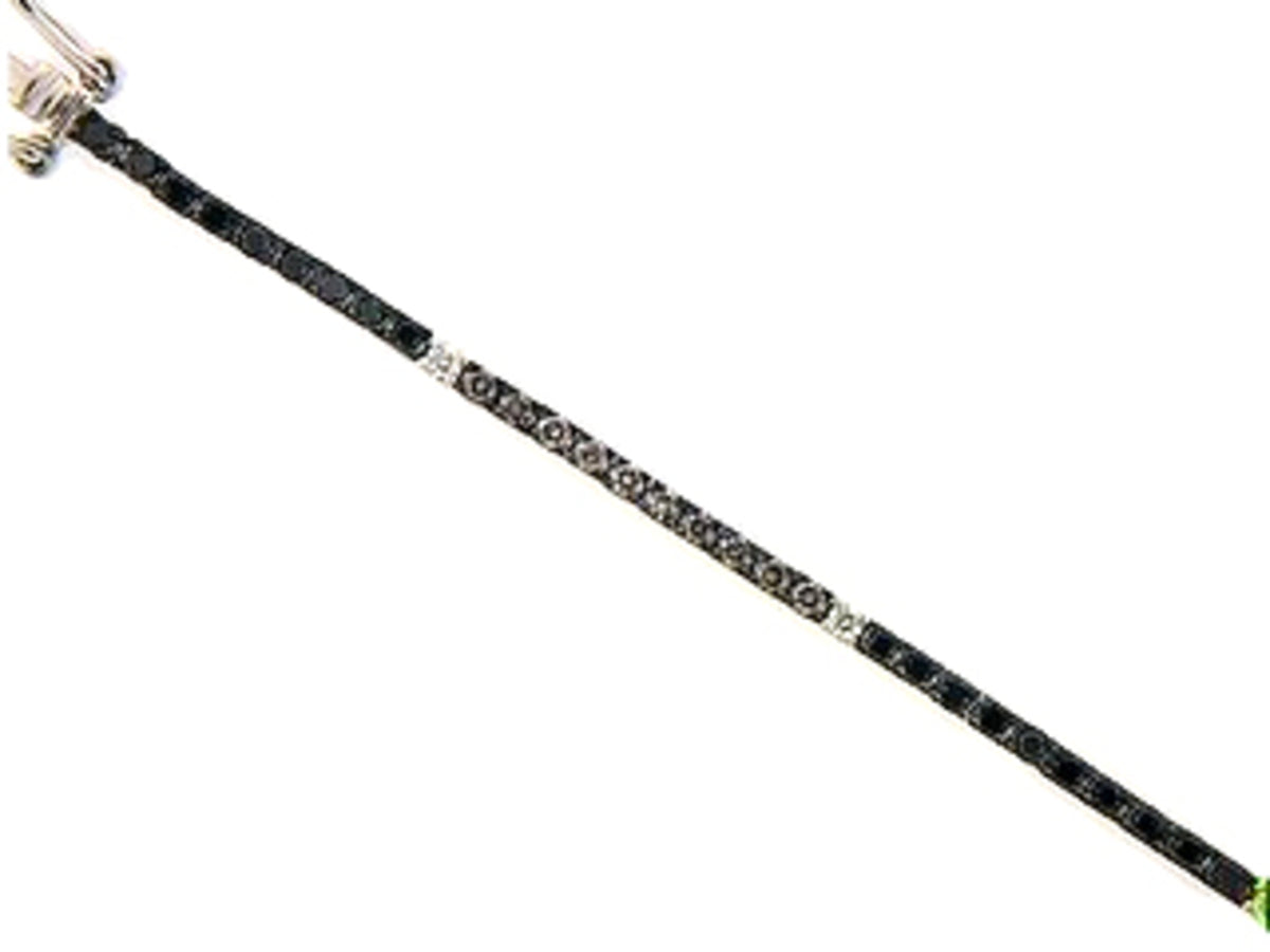 BLACK, BROWN & WHITE DIAMOND BRACELET, 8 1/4", D= 1.24