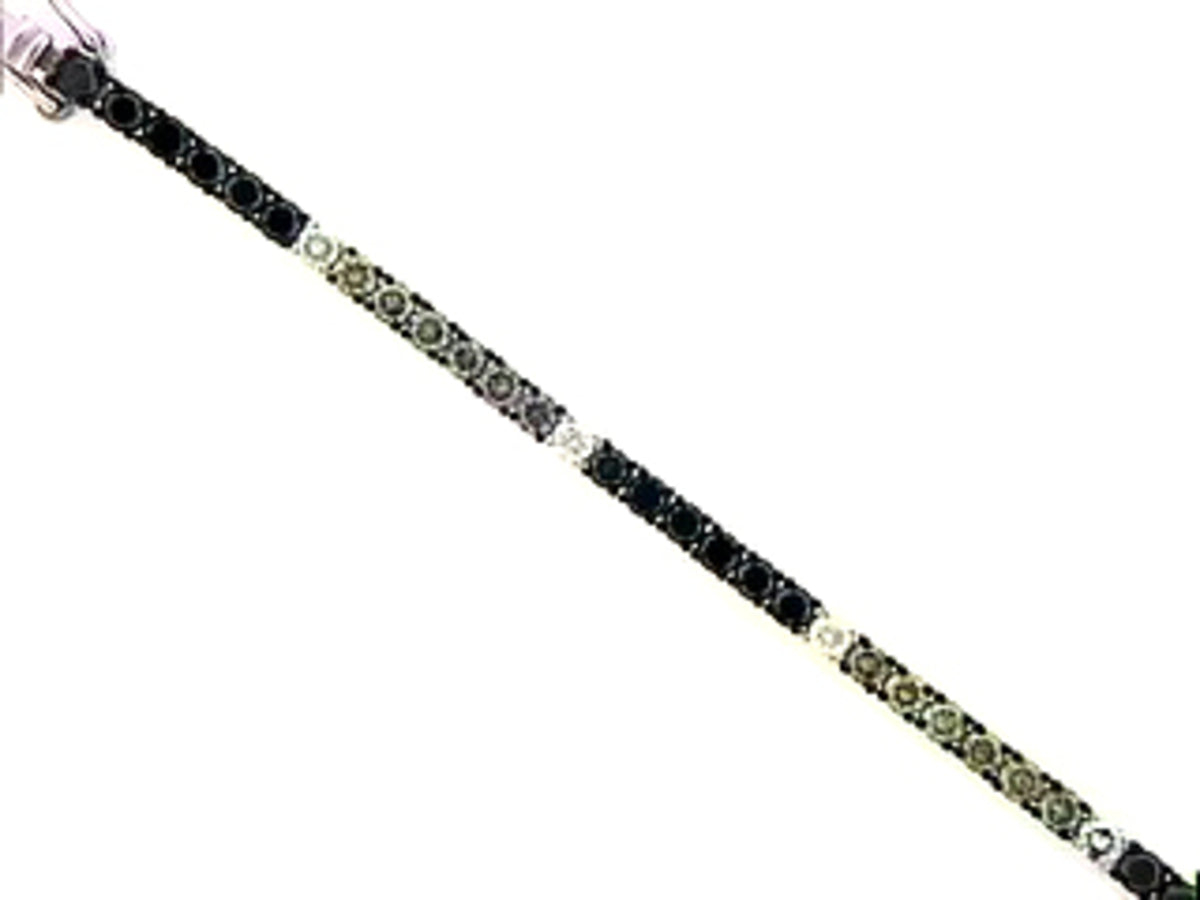 BLACK, BROWN & WHITE DIAMOND BRACELET