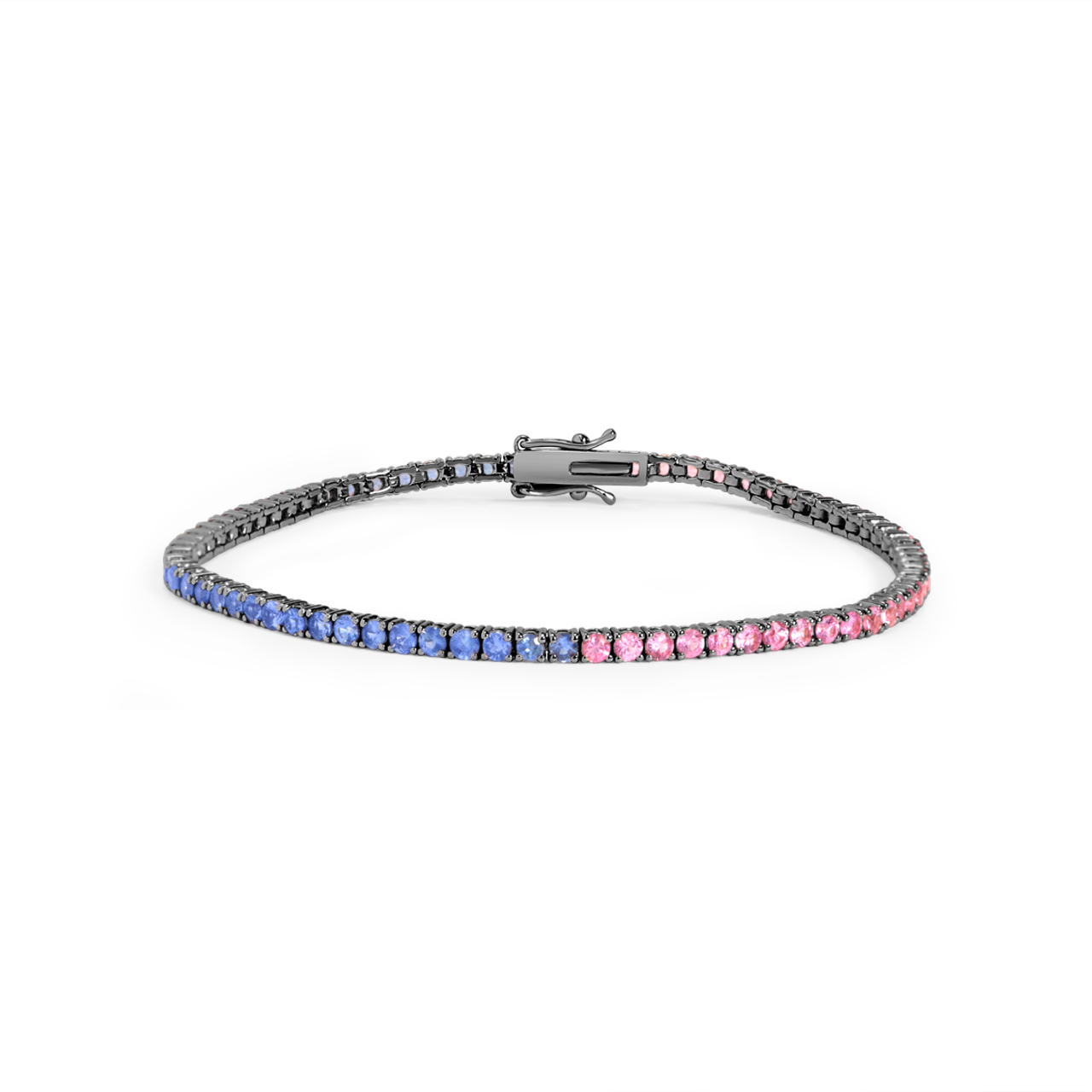 Blue & Pink Sapphire Tennis Bracelet