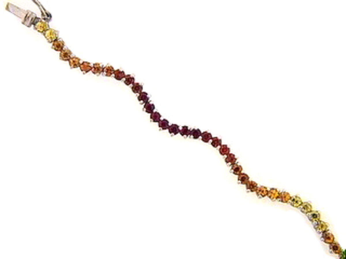 ORANGE SAPPHIRE BRACELET, 18KW (H/U)