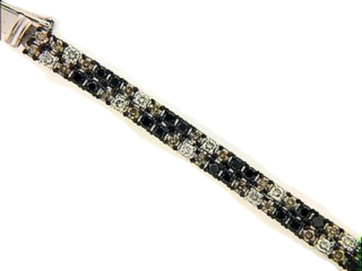 BLACK, BROWN & WHITE DIAMOND BRACELET