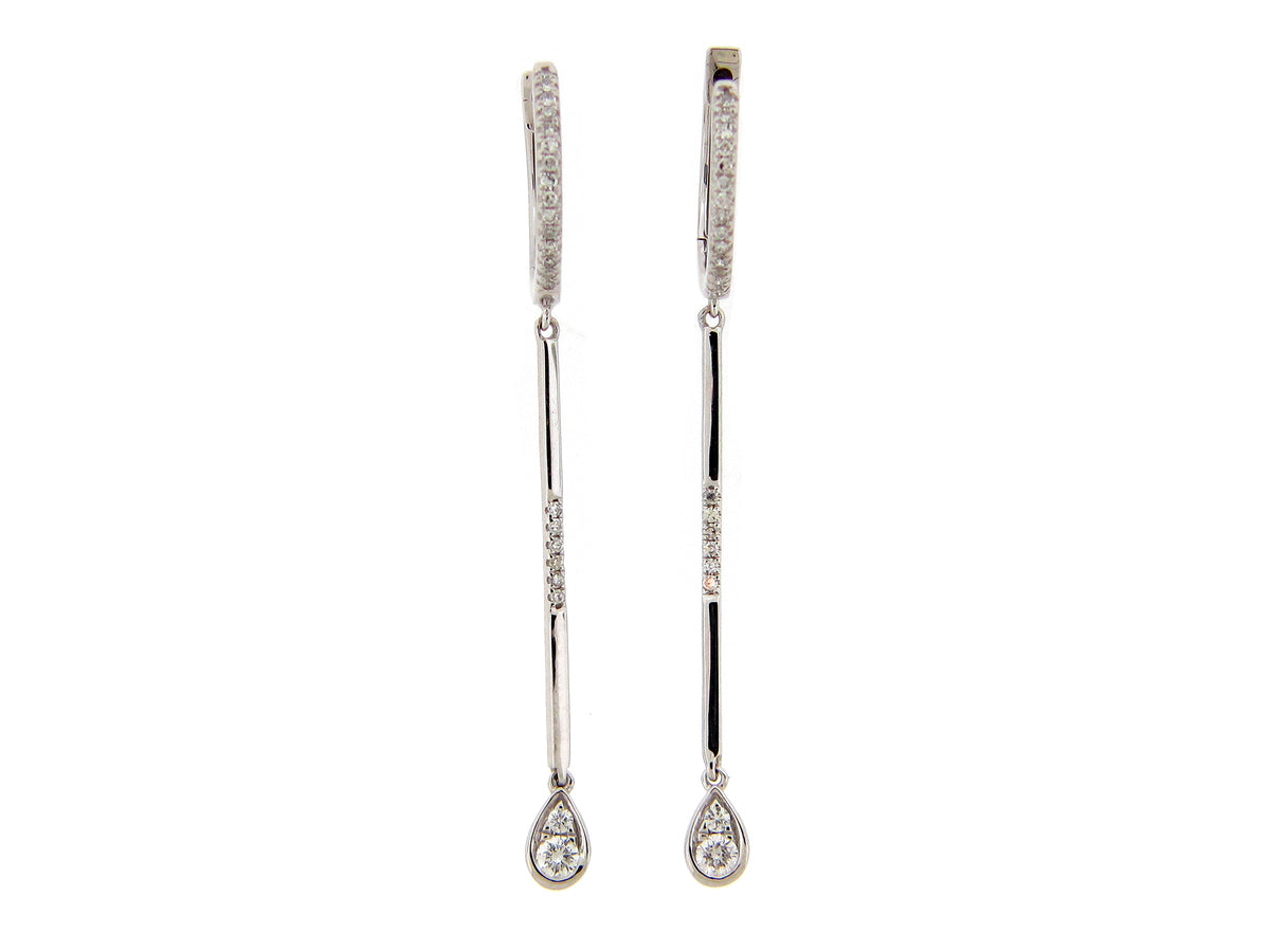 DIAMOND BAR DROP EARRING