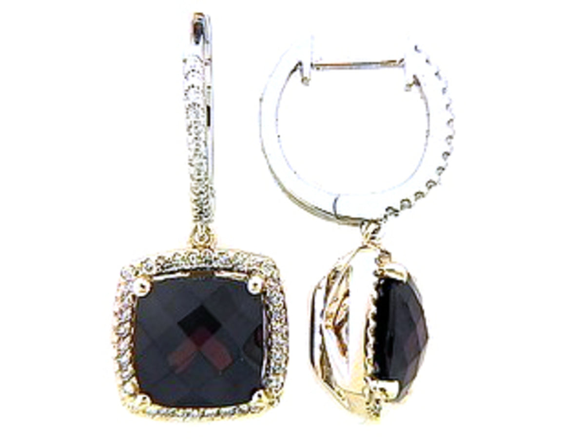 GARNET & DIAMOND EARRING