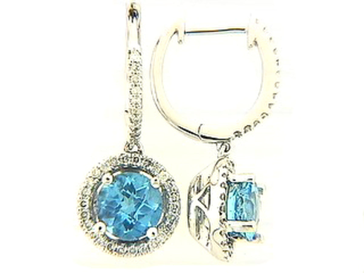 BLUE TOPAZ & DIAMOND EARRING