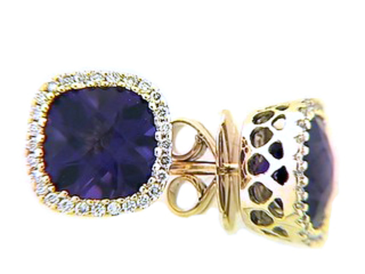 CHB AMETHYST & DIAMOND EARRING