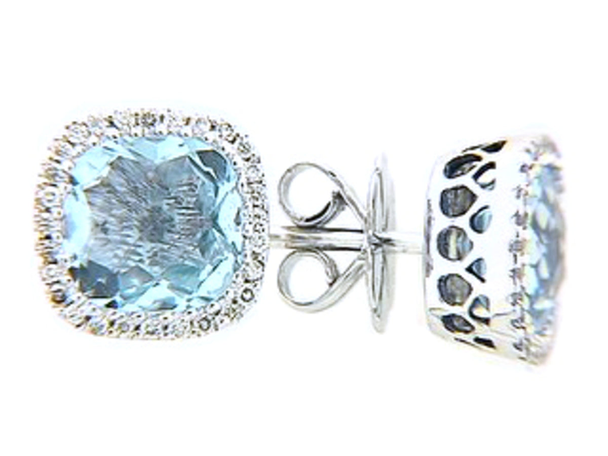 CHB AQUA & DIAMOND EARRING