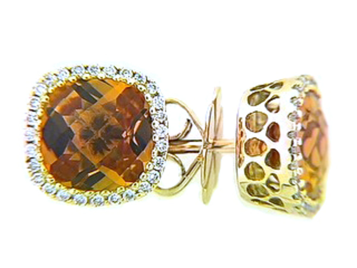 CHB CITRINE & DIAMOND EARRING