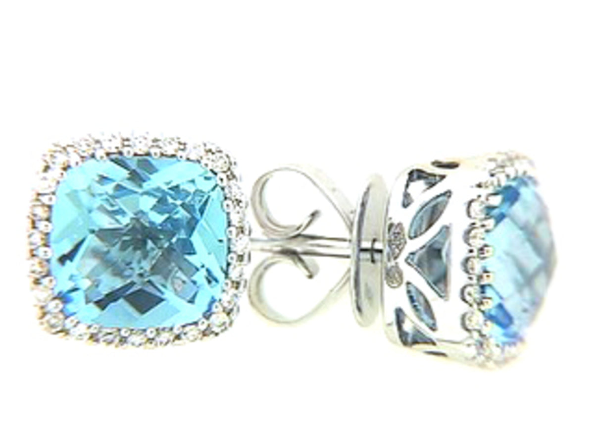 BLUE TOPAZ & DIAMOND EARRING